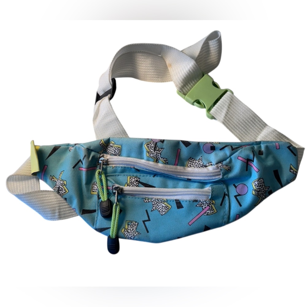 Dutch Bros Coffee Retro 90s Patterned Hip Fanny Pack Belt Bag MINTY RARE